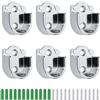 KLEHOPE Supporto Asta Appendiabiti, 6 Pezzi a Forma di U, Supporti per Aste Armadio, in Lega di Zinco, 25 mm