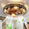 KZT Ventilatore da Soffitto con Luce e Telecomando Retro Industriale Ventilatore Plafoniera E27 Vintage Gabbia Fan Plafoniera Silenzioso Ventilatore Lampadario per Soggiorno Cucina Fan Lampada