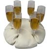 Glass Anchor - Il porta bicchieri da vino bello per barche, picnic, festival, campeggio, camper. Colore: pelle bianca. Può contenere 6 bicchieri. Nessun fissaggio necessario. Stop The Spills!