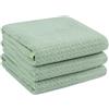 VIVOTE Strofinacci in microfibra, colore verde, spessi, in tessuto a nido d'ape, super assorbenti, senza pelucchi, 40 cm x 56 cm, confezione da 3