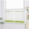 Yujiao Mao - Raffrollo Tendina per cucina a scorrimento in lino, con arricciatura., Misto cotone 1 pezzo, verde, BxH 140x60cm