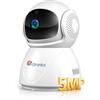 Ctronics 5MP Telecamera WiFi Interno, 2,4/5GHz WiFi & Bluetooth Videocamera Sorveglianza, PTZ 355°/90°, Rilevamento Umano&Auto Tracking, FTP/NVR, Visione Notturna, Audio Bidirezionale, Bambino/Animale