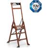 FOPPA PEDRETTI SCALA DA 3 A 5 GRADINI, LASCALA MARRONE NOCE, 3 GRADINI - h 156 x P 72 x L 64 cm