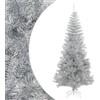 vidaXL Albero di Natale Artificiale con Supporto Decorazioni Natalizie Illuminazione Addobbi Feste FESTIVITÀ Invernali Argento 240 cm in Pet