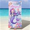 NIBESSER Telo Mare Personalizzato con Nome Asciugamano Mare Adulto Bambini Microfibra Leggero Telo Mare Antisabbia ad Asciugatura Rapida Asciugamano da Spiaggia Morbido, Sirena 2, 60x120 cm