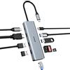 AYCLIF 10 in 1 Docking station USB C, Monitor Dopua hub USB C, Adattatore USB C per Laptop (Gigabit Ethernet, 4K HDMI, USB 3.0, PD 100W, 3,5 mm MIC, lettore SD/TF) per MacBook Pro/Air, HP, Lenovo, Dell