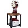 relaxdays Tavolino da Salotto, Piano d'Appoggio Quadrato, Ripiano con Griglia Acciaio, HLP 44 x 40 x 40 cm, Marrone Nero