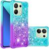 QIWEIQING Custodia per Redmi Note 13 4G, Custodia Redmi Note 13 4G, Custodia Glitter Liquid Girl TPU Silicone Protettivo Morbido Glitter Quicksand Case per Redmi Note 13 4G.Blue Purple YBJ