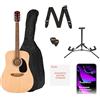 Fender Alternative Series Dreadnought, Kit chitarra acustica, Kit per Principianti, con garanzia di 2 anni, include Custodia imbottita, Supporto per chitarra, Cinghia e altro ancora, Naturale