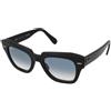 Ray-Ban State Street RB2186 901/3F | Occhiali da Sole Graduati o Non Graduati | Prova Online | Unisex | Plastica | Quadrati | Nero | Adrialenti