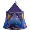 Bakaji Tenda Casetta Gioco per Bambini Capanna Castello Giocattolo Bimbi Struttura in Metallo Rivestimento in Tessuto con Porta e Finestre per Interno Esterno Dimensione 120 x 116 cm (Blu)