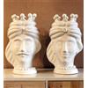 CERAMICHE CALTAGIRONE Coppia Teste Mori ceramica Siciliana Caltagirone cm 40