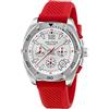 Nautica Orologio da uomo Tin Can Bay Chrono con cinturino in silicone rosso (modello: NAPTCF205), argento/rosso, argento/rosso, cinturino, Argento/Rosso, Cinghia