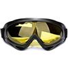 TEAFIRST Occhiali da sci invernali da uomo, lenti anti-appannamento, UV, snowboard, motoslitta, moto (giallo, 18,5 x 8,5 cm)