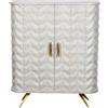 DRW Consolle Mobile d'ingresso in Legno con 2 Ante e Gambe in Metallo Bianco e Oro, 110 x 42 x 90 cm, Naturale, Medidas: 100x40x180 cm