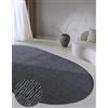 Villeroy & Boch Tappeto di lana Francois ovale, naturale, tessuto a mano e naturale, per soggiorno, camera da letto, sala da pranzo, corridoio, cucina, antracite, 160 x 230 cm