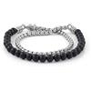 10:10 Bracciale Uomo Donna Pietre Naturali 6 mm - Catena Veneziana in Acciaio Inox Lucida - Stile Boho, Casual, Minimal - Elegante, Regolabile e Resistente. Made In Italy