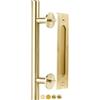 Rio Salto Maniglia per porta scorrevole, in ottone spazzolato, 30,5 cm, color oro, grande, pesante (oro, 1 confezione)