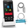 HealthTree Pulsossimetro Portatile,Monitor Ossigeno Ricaricabile,Monitor della Saturazione Ossigeno nel Sangue da Dito per Bambini,Monitoraggio con Livello SpO2,Frequenza Cardiaca e Indice Perfusione