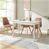 [en.casa] Tavolo da Pranzo Minimalista con Piano Rettangolare 120 x 60 cm a 4 Posti Tavolo da Cucina Sala Soggiorno Postazione di Lavoro Ufficio - Bianco