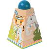 small foot 11090 Cubo puzzle tower Jungle in legno, con 4 motivi animali e 5 elementi rotanti, da 12 mesi.