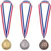 BASTOUR Medaglie, Bambini Medaglie, Medaglie con Nastro, Medaglie Premiazioni, Set di Medaglie, Medaglie di Metallo, 3 Pezzi per Giochi Sportivi per Feste a Scuola, Oro Argento Bronzo