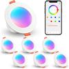 iLC Inteligente LED Faretti da Incasso 8W, Compatibile con Alexa (sono necessari i dispositivi Echo), 2700K-6000K, IP44 Interni per cartongesso Foro Ø68-85mm (Pacco da 6)