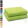 ZOLLNER 2 teli da bagno - morbidi e assorbenti teli doccia XXL - lavabili a 95°C - cotone - 100x150 cm - verde
