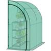 WOLTU Serra da Giardino, Serra per Orto con 2 Porte Avvolgibili, Copertura per Piante con Telo PE a Rete 140 g/m2 e Telaio Metallico, Serra a Parete da Esterno Verde, 200x100x210cm