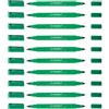 Q-Connect Pennarello per CD DVD BD a doppia punta/pennarello, spessore: con una punta in resina ultra fine da 0,4 mm e una molla acrilica da 1,0 mm, verde, confezione da 10 pezzi, impermeabili,