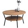 M2 Kollektion HomeTrends4You Aurora - Tavolino da salotto in MDF, MDF Metallo, rovere marrone, Durchmesser 80cm, Höhe 45cm