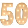 HYQFSAD Marquee Numeri Illuminati Numeri Mosaico Insegne Luminose for Decorazione Festa di Compleanno, Kit Numeri Grandi Pretagliati, Pannello in Schiuma Spessa con Lampadine a LED ( Color : Number 50 , Size