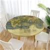 FANSU Tovaglia Rotonda Antimacchia Impermeabile con Bordo Elastico Adatto, Copertura Poliestere Moderna Lavabile Copritavolo per la Decorazione della Casa Cucina (Verde Grigio,Diametro 180cm)
