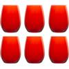 UTOPIA DEALS Pasabahce Amber Set 6 Bicchieri in Vetro Rosso, 35cl