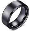 ZENSE - Anello nero spazzolato da uomo ZR0162, Misura 33 (Circonferenza 73mm)