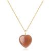 COAI Collana Collana in Acciaio Inox da Donna con Ciondolo Cuore di Pietra del Sole, Collana Donna Pietra del Sole