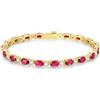 FANCIME Braccialetto da tennis con pietra portafortuna, bracciali tennis in oro 14K placcato con gemme, gioielli raffinati, regalo per la festa della mamma, Natale, compleanno per donne e ragazze, 18