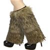 NICEYEA Scaldamuscoli lunghi in pelliccia sintetica per le donne morbide scarpe da stivale, copriscarpe caldi per costume peloso, calze per gambe, Natale, Marrone, Etichettalia unica