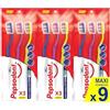 Pepsodent Spazzolino Triple Clean BIG PACK 9 pezzi durezza Medium (pacco da 3x3)