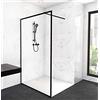 MARWELL CITY WALK IN - Doccia in vetro, 120 x 200 cm, colore: Nero opaco