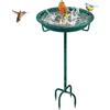 KHayRovies Abbeveratoio per Uccelli, Mangiatoia per Uccelli Selvatici, 92 x 27.5 cm, in Metallo, Decorazione da Giardino per aiuole o balconi (Verde retrò)