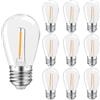 MZYOYO S14 1W E27 LED,Lampadina E27 LED Vintage Edison,Lampada a Filamento LED 1W,Lampadina LED E27,2200K Bianco Caldo,Non Dimmerabile,per Feste,Natale,Plastica,Confezione da 10