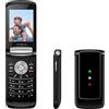 Majestic FLY Black - Telefono GSM con display 2.8, flip attivo, torcia, fotocamera, bluetooth