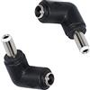QIANRENON Angolo di 90 gradi DC5,5 x 2,5 mm a 5,5 x 2,1 mm Adattatore da maschio a femmina Convertitore accoppiatore 2 pezzi