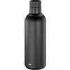 cilio Borraccia termica deluxe, in acciaio inox, con chiusura a 360°, sistema a doppia parete, a prova di rottura e perdite, 18 h caldo e freddo 24 h, 650 ml, altezza: 24,5 cm, colore: nero