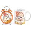 Home Nani Dotto Set Sveglia Mug, Porcellana, Arancione, 2 unità