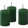 Cereria Di Giorgio - 12 Candele Cero - Diametro 4 cm Altezza 7 cm - Colore Verde scuro - Durata 12 ore - Non profumate