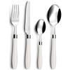 Pradel Essentiel Servizio Posate 16 Pezzi, Reglisse, Acciaio Inox, Manico Bianco
