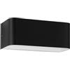 EGLO Applique a LED Sania 4, illuminazione sopra e sotto, in alluminio nero e bianco, illuminazione per corridoio e soggiorno, luce bianca calda, 20 x 8 cm