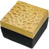 DRW Scatola quadrata in alluminio nero con coperchio in oro 12x12x9 cm